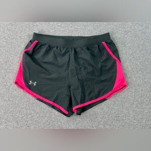 Under Armour Women’s Size SM Pink/Gray Loose Heat Gear Athletic Workout Shorts